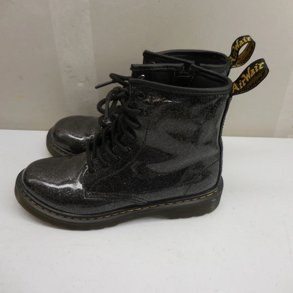 Dr. Martens 1460 Glitter J Black Sparkle Lace Up Zip Boots US 4 UK 3 EU 36